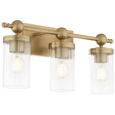 Quorum International Lee Blvd 3lt Aged Brass Vanity Light