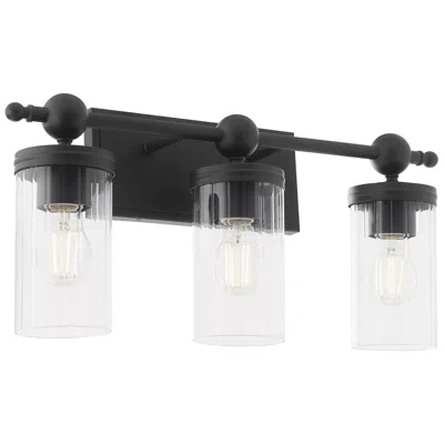 Quorum International Lee Blvd 3lt Matte Black Vanity Light