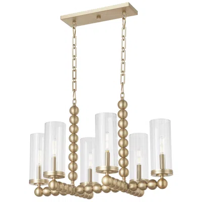 Quorum International Lee Blvd 6lt Aged Brass Chandelier