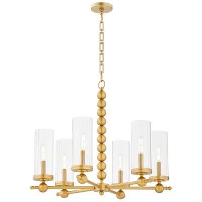 Quorum International Lee Blvd 6lt Aged Brass Chandelier