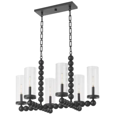 Quorum International Lee Blvd 6lt Matte Black Chandelier