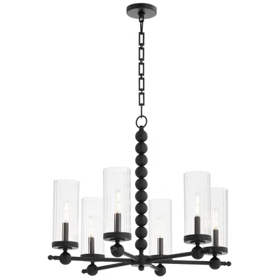 Quorum International Lee Blvd 6lt Matte Black Chandelier