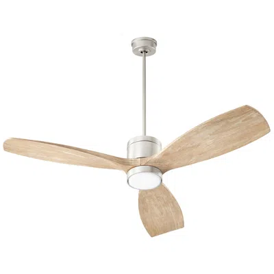 Quorum International Lurus 64" 3 Blade Satin Nickel Ceiling Fan In Brown