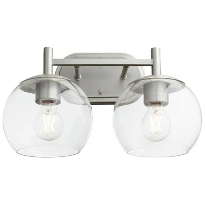 Quorum International Lyon 2lt Satin Nickel Vanity Light In Gray