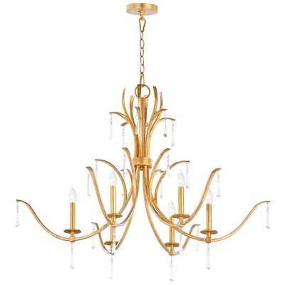 Quorum International Majesty 6lt Gold Leaf Chandelier