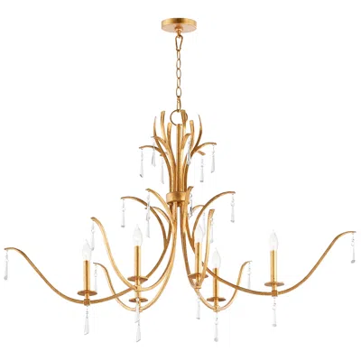 Quorum International Majesty 6lt Gold Leaf Ellipse Chandelier