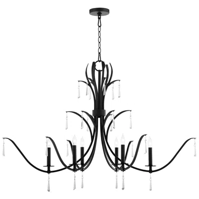 Quorum International Majesty 6lt Matte Black Chandelier