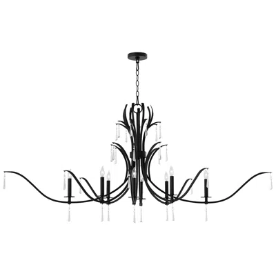 Quorum International Majesty 8lt Matte Black Ellipse Chandelier