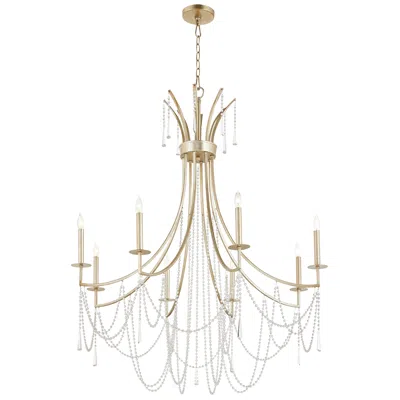 Quorum International Malin 8lt Antique Silver Chandelier