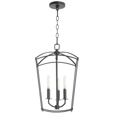 Quorum International Mantle 3lt Matte Black Entry Pendant