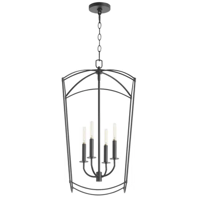 Quorum International Mantle 4lt Matte Black Entry Pendant