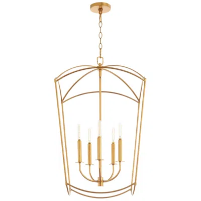 Quorum International Mantle 5lt Gold Leaf Entry Pendant