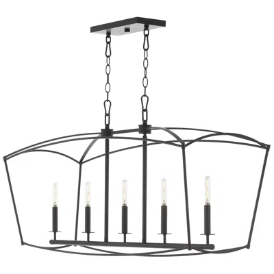 Quorum International Mantle 5lt Matte Black Chandelier