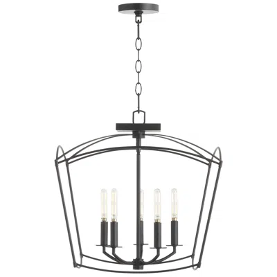 Quorum International Mantle 5lt Matte Black Dual Mount