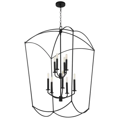 Quorum International Mantle 9lt Matte Black Entry Pendant