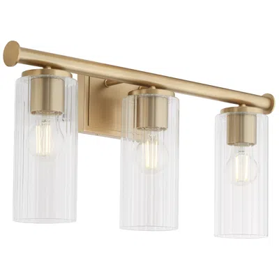 Quorum International Mercier 3 Light Aged Brass Vanity Light