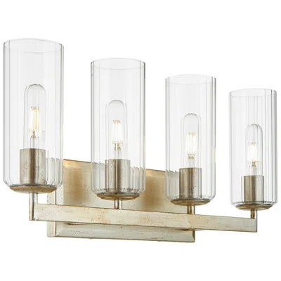 Quorum International Merrick 4lt Aged Silver Leaf Vanity Light