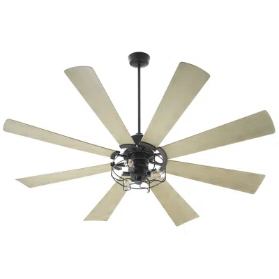 Quorum International Mod 72" Matte Black Damp Fan In Brown