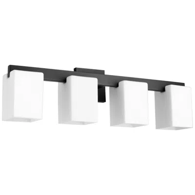 Quorum International Modus 4lt Textured Black Vanity Light In White