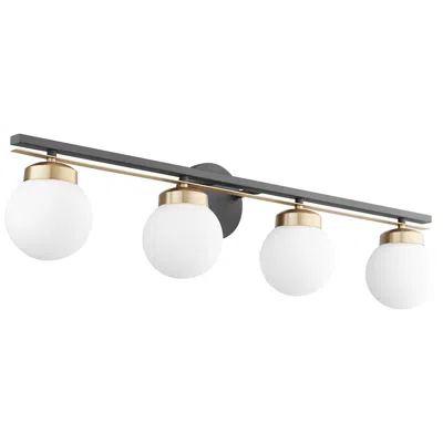 Quorum International Nimbus 4lt Black Opal Satin Glass Vanity Light