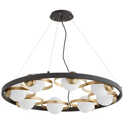 Quorum International Nimbus 8lt Textured Black Chandelier