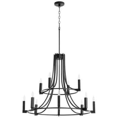 Quorum International Olympus 12lt Textured Black Chandelier