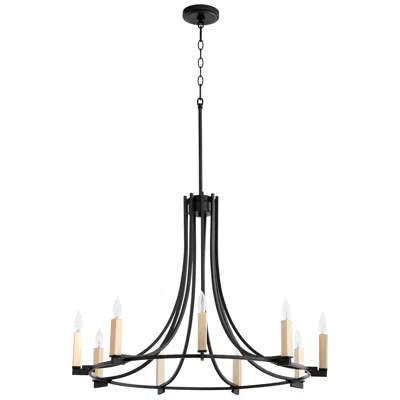 Quorum International Olympus 9lt Textured Black Chandelier