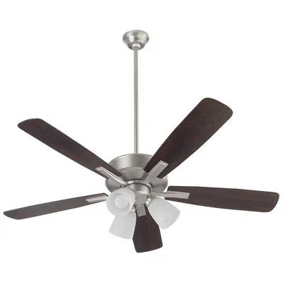 Quorum International Ovation 3 Light Satin Nickel Ceiling Fan In Black