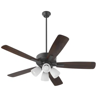 Quorum International Ovation 4 Light Matte Black Ceiling Fan