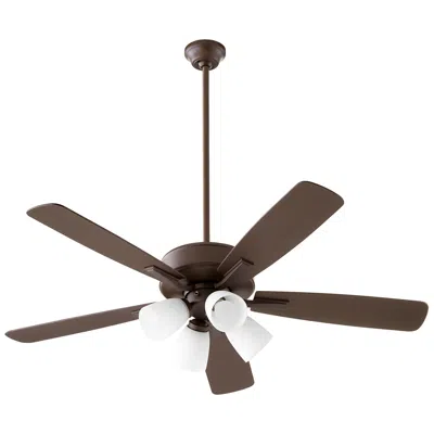 Quorum International Ovation 4 Light Opal Glass Oiled Bronze Ceiling Fan