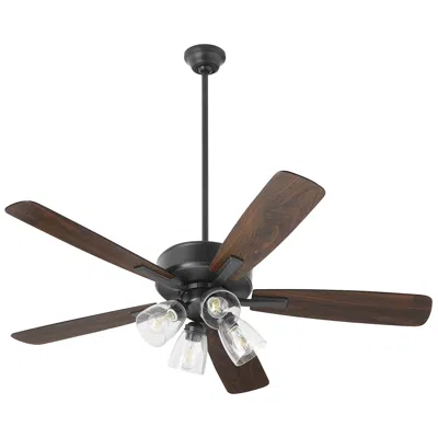 Quorum International Ovation 4lt Matte Black With Walnut Blades Ceiling Fan