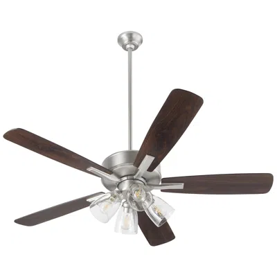 Quorum International Ovation 4lt Satin Nickel W Walnut Blades Ceiling Fan