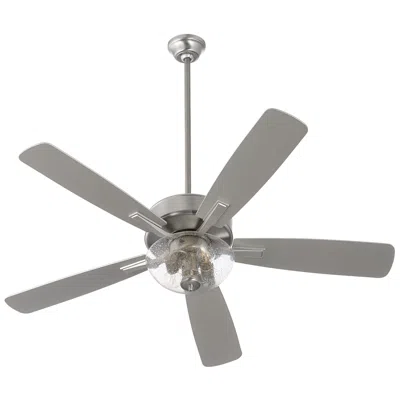 Quorum International Ovation 52" Clear Seeded Bowl Satin Nickel Ceilin