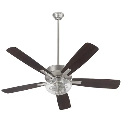 Quorum International Ovation 52" Satin Nickel W Walnut Blades Ceiling