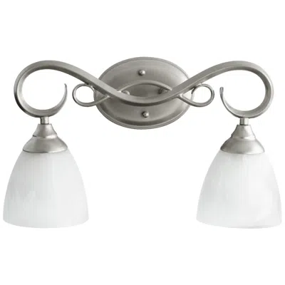 Quorum International Powell 2lt Classic Nickel Vanity Light