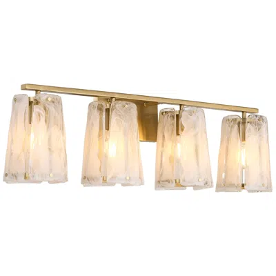 Quorum International Prestige 4lt Aged Brass Vanity Light In Brown