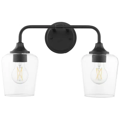 Quorum International Raymond 2lt Matte Black Vanity Light