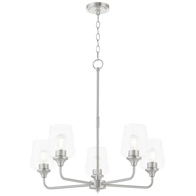 Quorum International Raymond 5lt Satin Nickel Chandelier In Silver