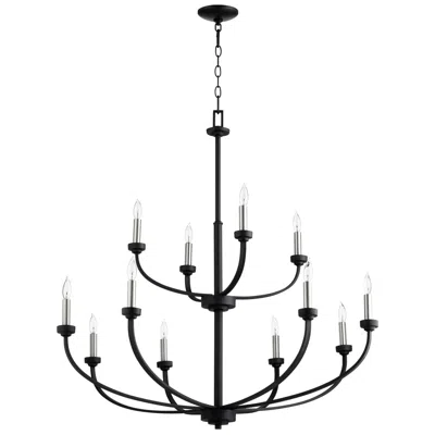 Quorum International Reyes 12lt Textured Black Chandelier