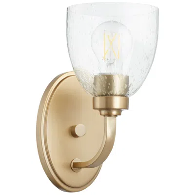 Quorum International Reyes 1lt Agb W Seeded Glass Wall Mount In Gold