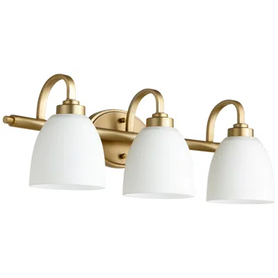 Quorum International Reyes 3lt Aged Brass Vanity Light