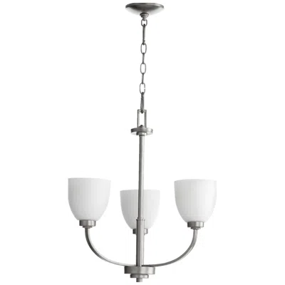 Quorum International Reyes 3lt Classic Nickel Transitional Chandelier