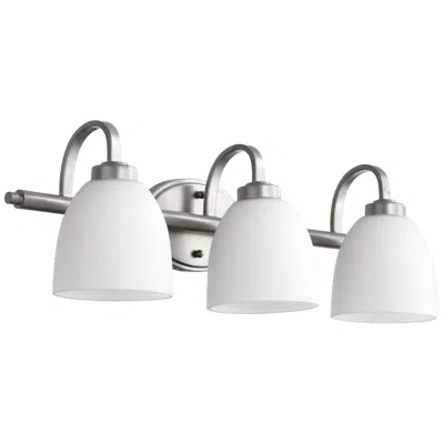 Quorum International Reyes 3lt Classic Nickel Vanity Light In White