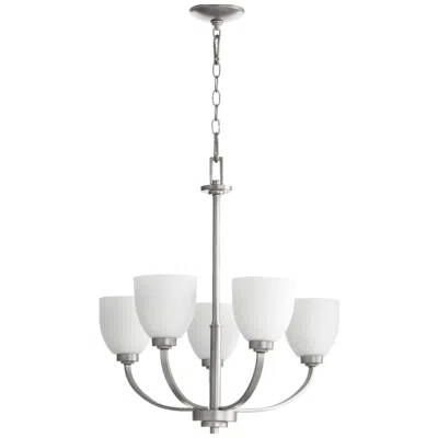 Quorum International Reyes 5lt Classic Nickel Transitional Chandelier