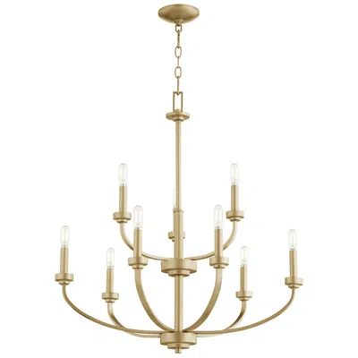 Quorum International Reyes 9lt Aged Brass Chandelier