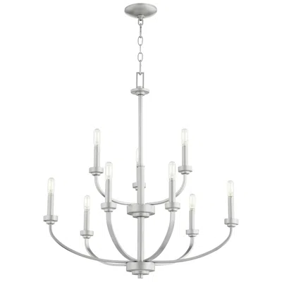 Quorum International Reyes 9lt Classic Nickel Chandelier In Silver
