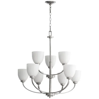 Quorum International Reyes 9lt Classic Nickel Transitional Chandelier
