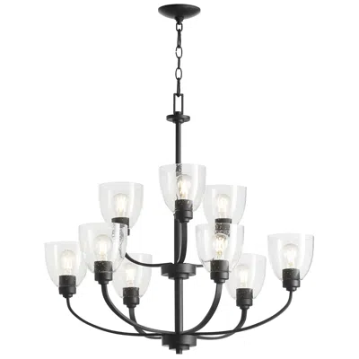 Quorum International Reyes 9lt Textured Black Transitional Chandelier