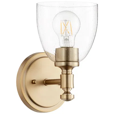 Quorum International Rossington 1lt Agb W Seeded Glass Wall Sconce