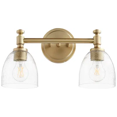 Quorum International Rossington 2lt Agb W Clear Seeded Glass Vanity Light